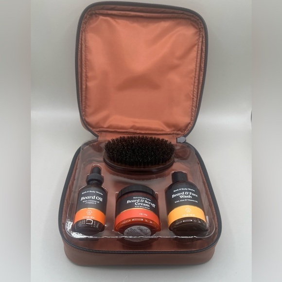 Bath & Body Works Other - Bath & Body Works 4 Piece Beard Care Gift Set ~ Beard Brush, Wash, Cream, & Oil